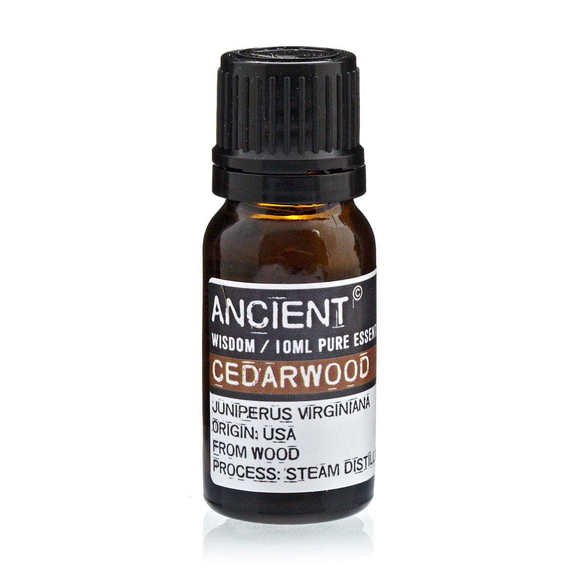 10ml Pure Essential Oil - Virginian Cedarwood product packaging on clean background from Quintessential Holistic Health Ltd