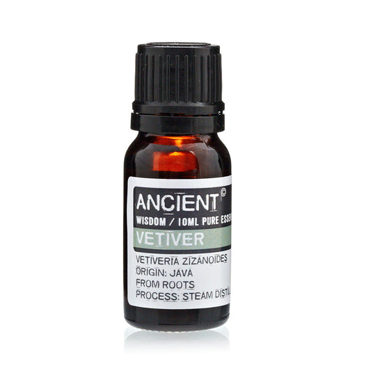 10ml Pure Essential Oil - Vetiver product packaging on clean background from Quintessential Holistic Health Ltd