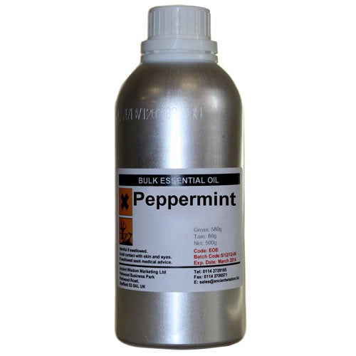 500ml / 0.5Kg (Bulk) Professional Essential Oil - Peppermint product packaging on clean background from Quintessential Holistic Health Ltd