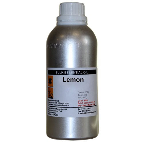 500ml / 0.5Kg (Bulk) Professional Essential Oil - Lemon product packaging on clean background from Quintessential Holistic Health Ltd