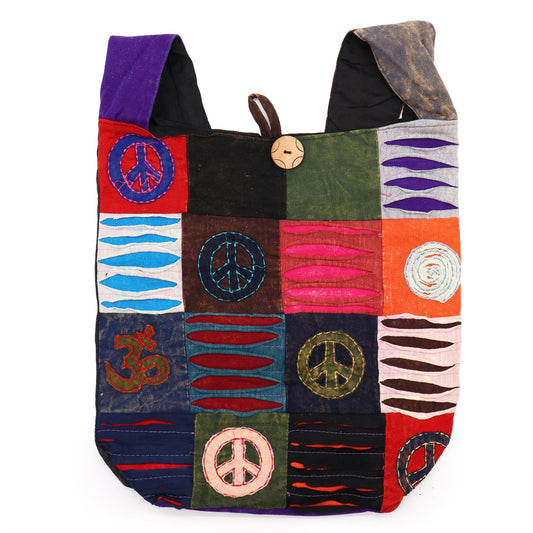 Handmade Indian Sling Bag - Peace product packaging on clean background from Quintessential Holistic Health Ltd