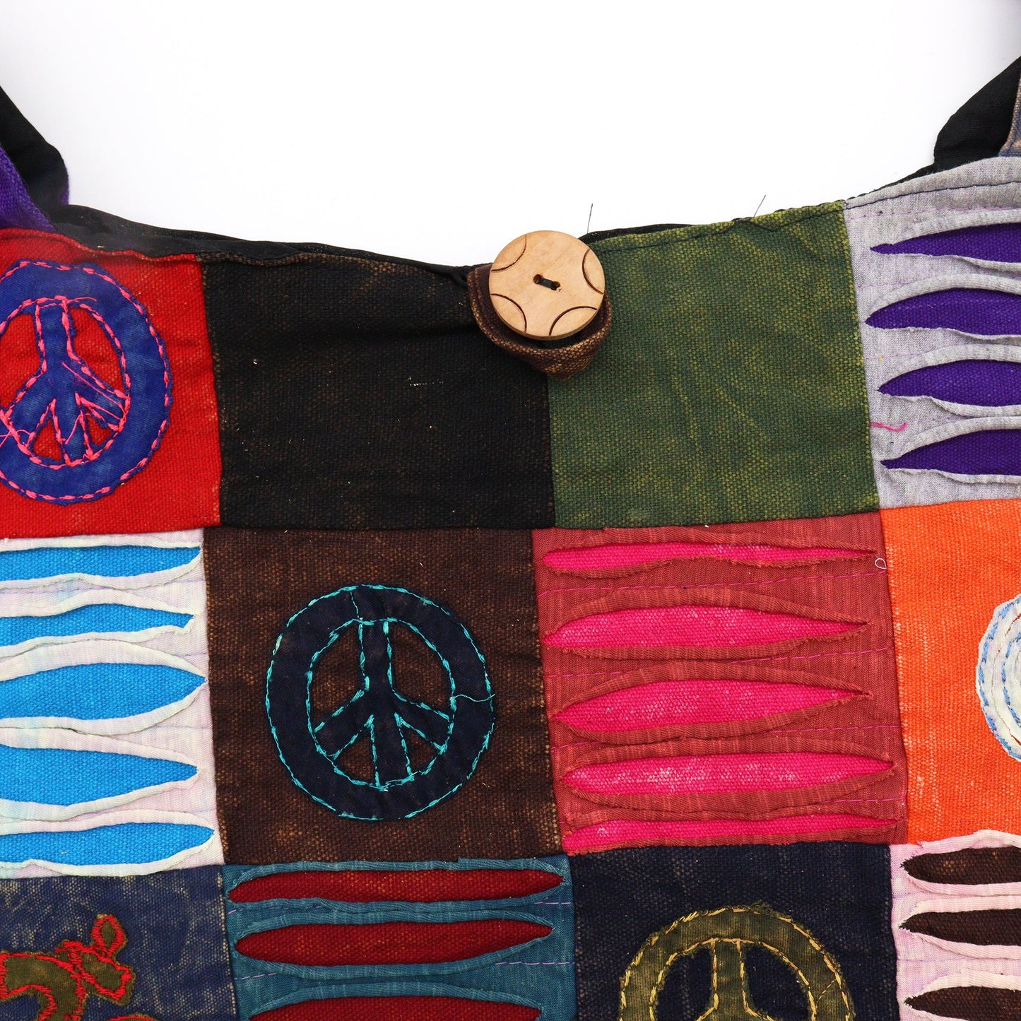 Handmade Indian Sling Bag - Peace product packaging on clean background from Quintessential Holistic Health Ltd