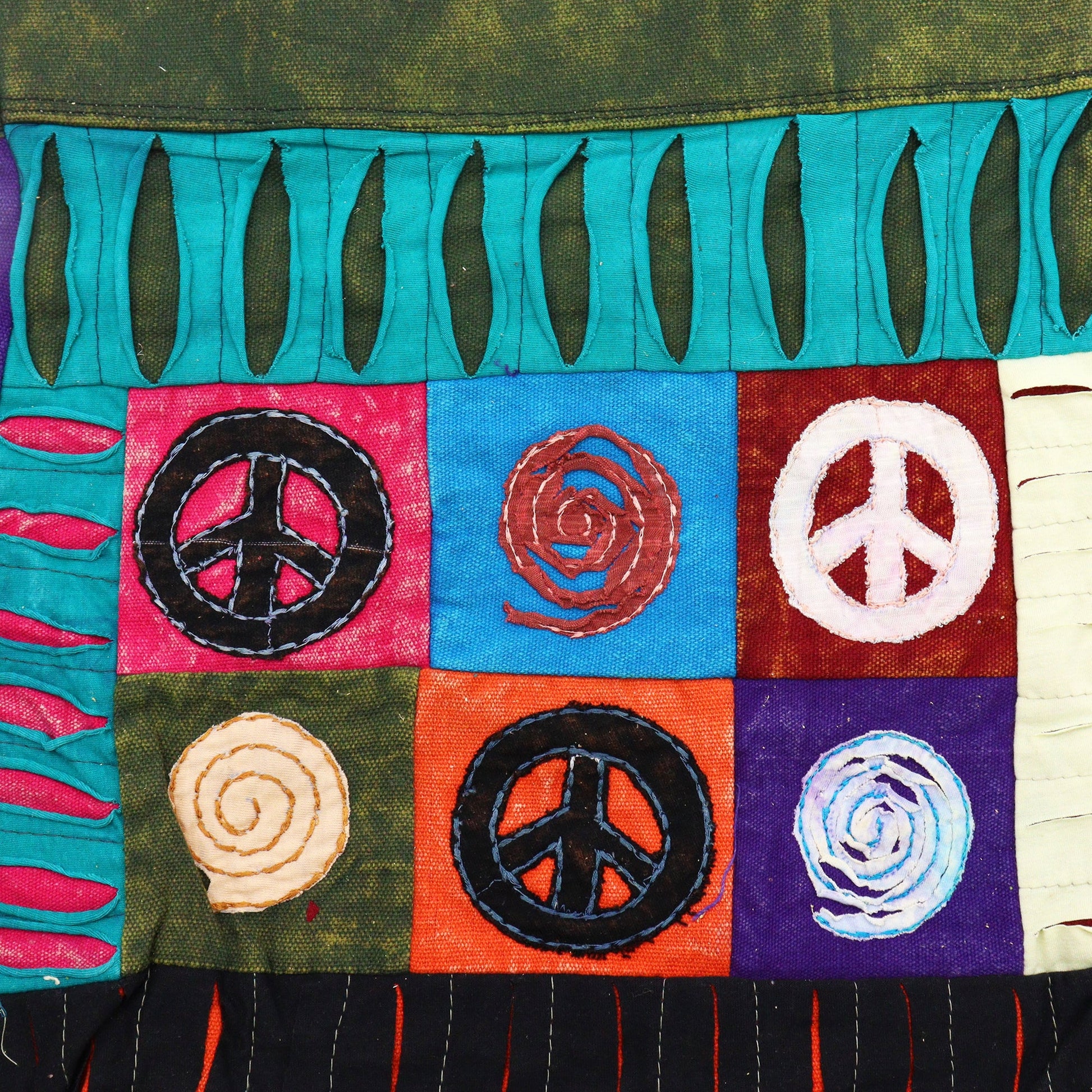 Handmade Indian Skirt Bag - Peace product packaging on clean background from Quintessential Holistic Health Ltd
