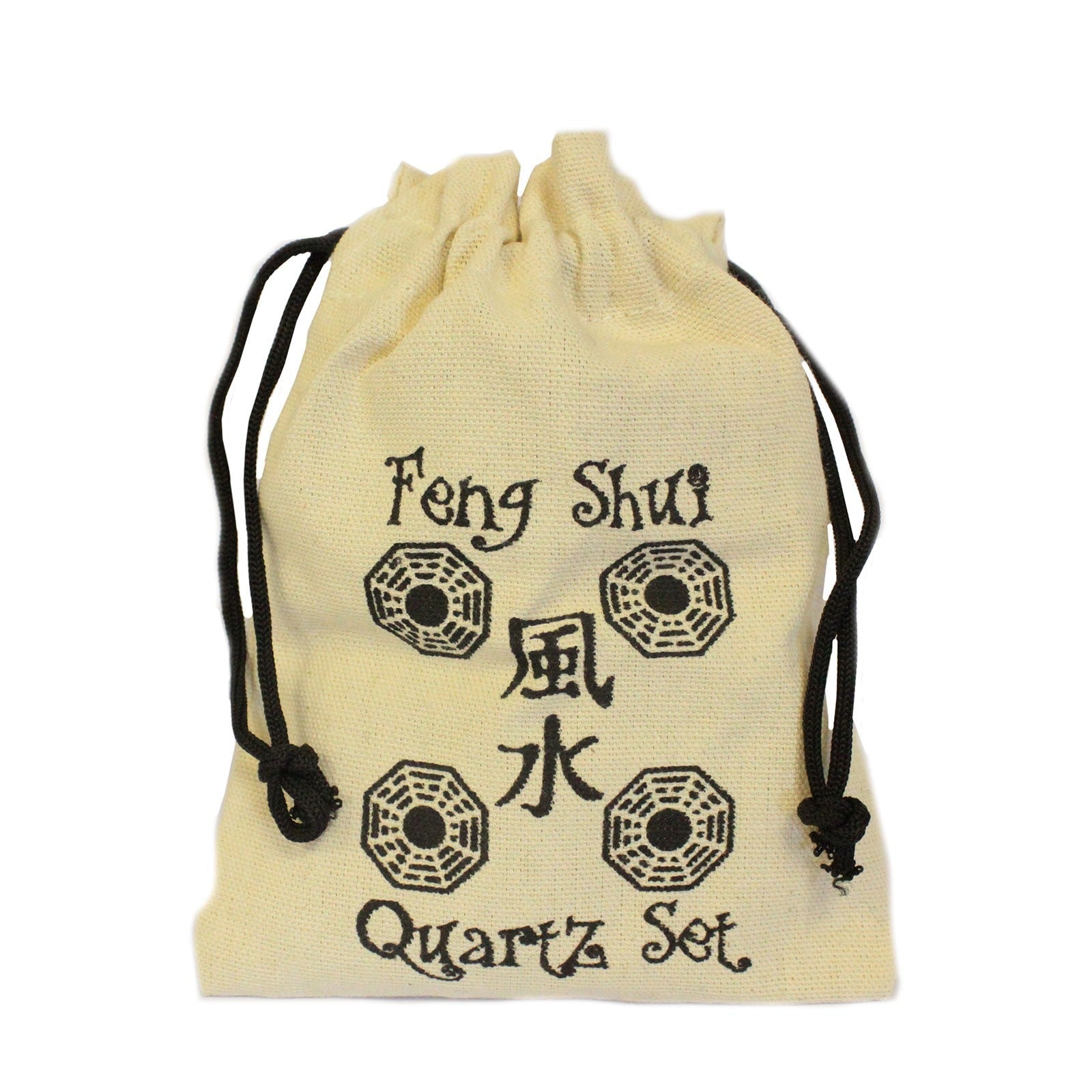 Geometric Fengshui Quatra Natural Quartz Gemstone Set product packaging on clean background from Quintessential Holistic Health Ltd