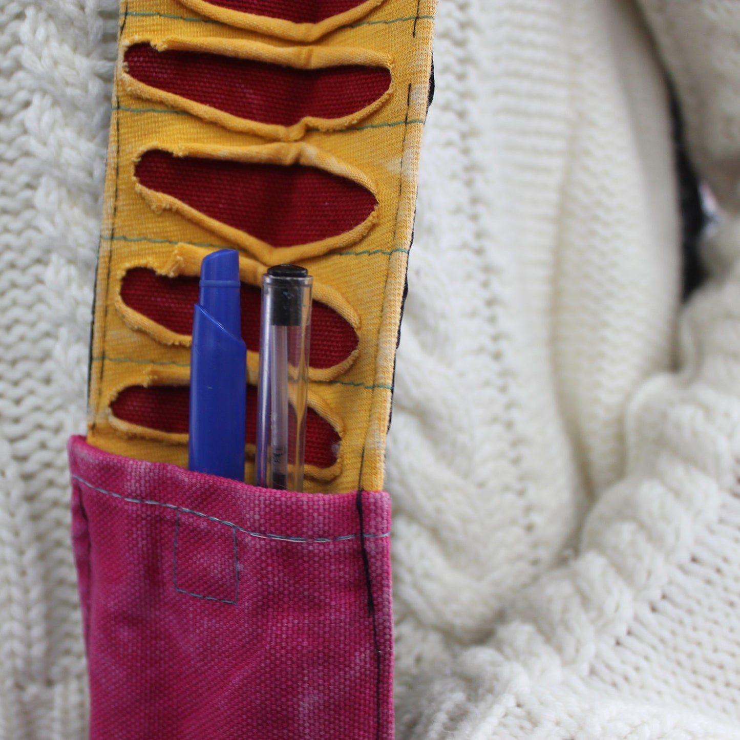 Ethnic Cotton Sling Bag - Sand / Peace