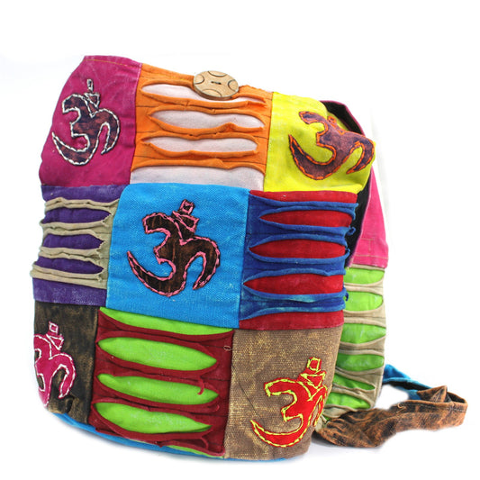 Ethnic Cotton Sling Bag - Sand / Peace