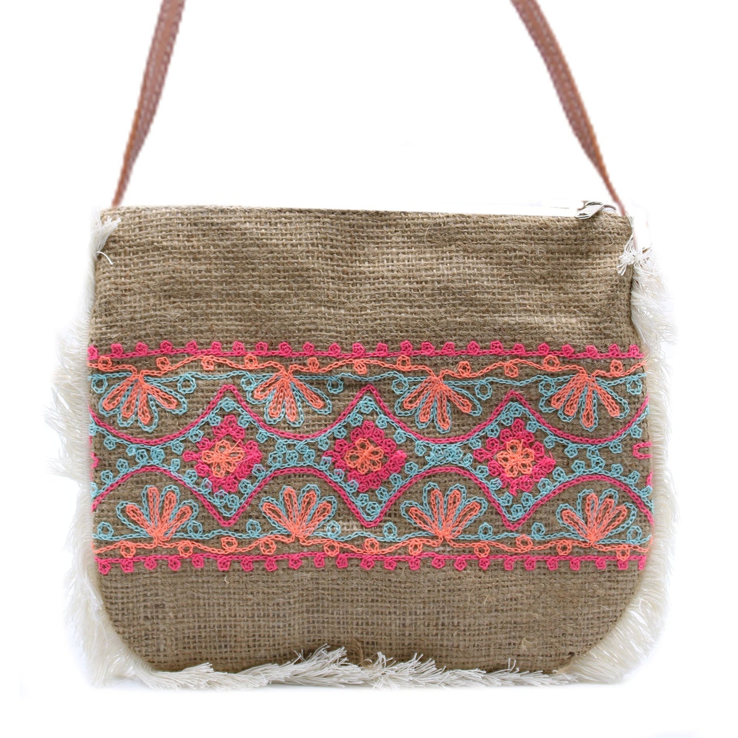 Soft Washed Eco-Friendly Jute Fringe Shoulder Handbags - Summer Design product packaging on clean background from Quintessential Holistic Health Ltd