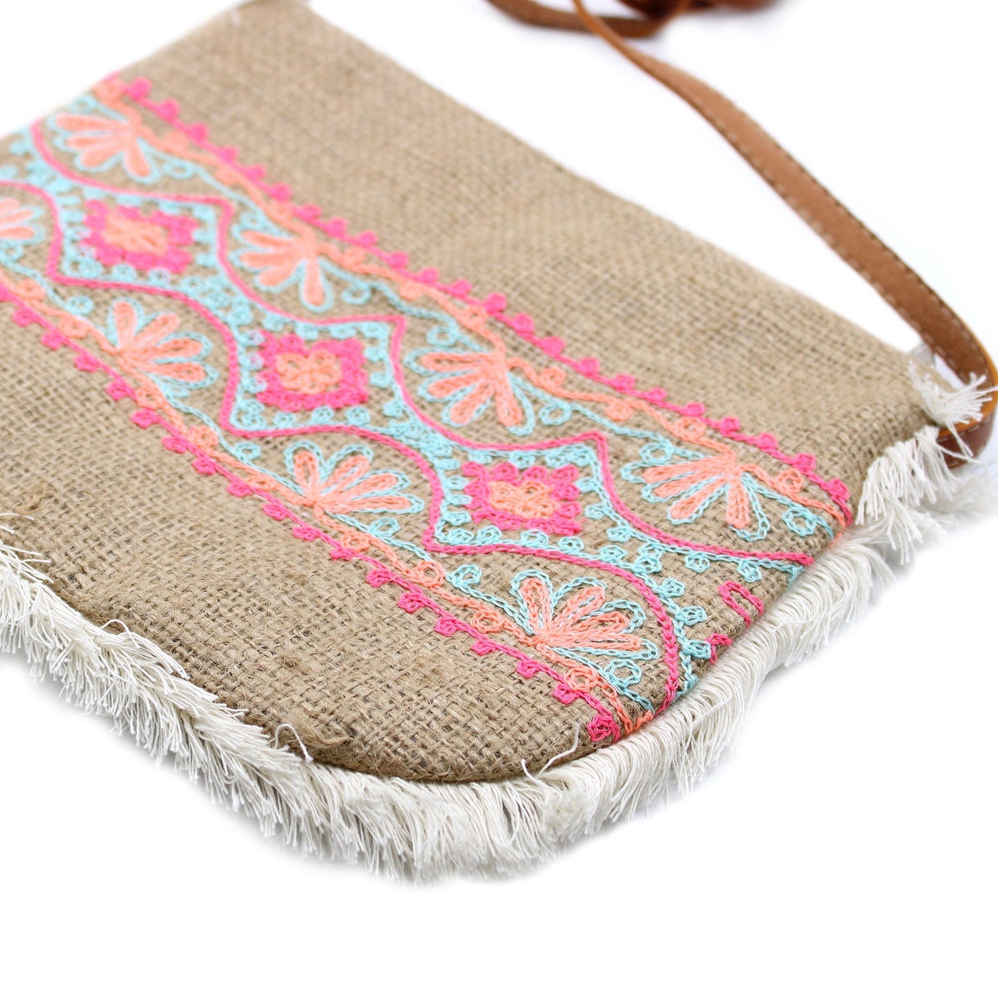Soft Washed Eco-Friendly Jute Fringe Shoulder Handbags - Summer Design product packaging on clean background from Quintessential Holistic Health Ltd