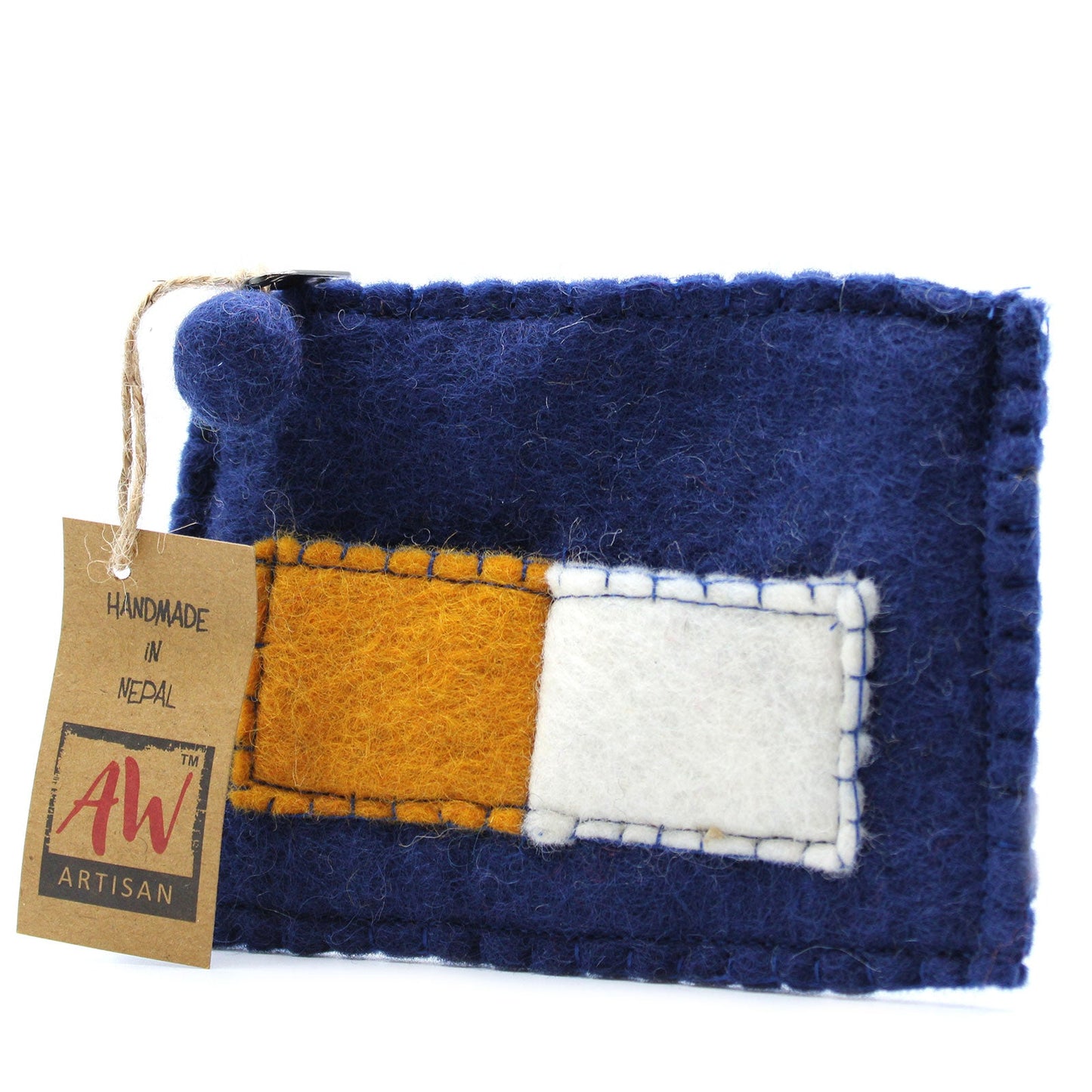 Handmade Natural Felt Purse or Pouch with Zip and Finger Puppets - Puppy Pals product packaging on clean background from Quintessential Holistic Health Ltd