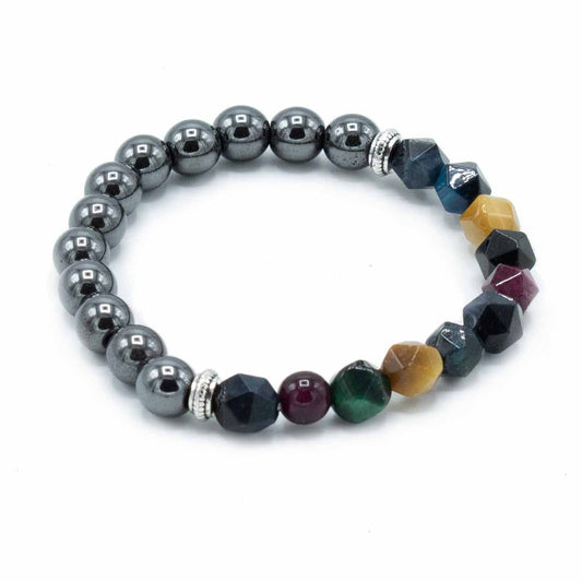 Faceted Gemstone Bracelet - Rainbow / Harmony product packaging on clean background from Quintessential Holistic Health Ltd