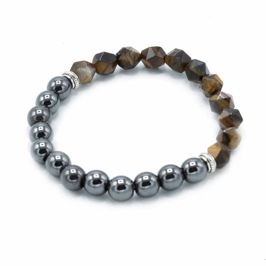 Faceted Gemstone Bracelet - Tigers Eye / Strength product packaging on clean background from Quintessential Holistic Health Ltd