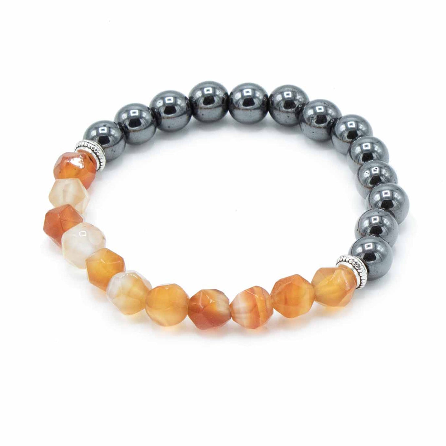 Faceted Gemstone Bracelet - Carnelian / Luck product packaging on clean background from Quintessential Holistic Health Ltd