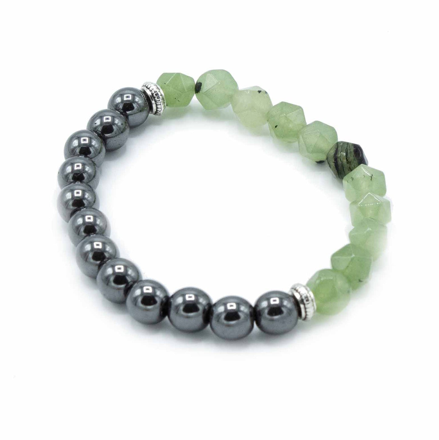 Faceted Gemstone Bracelet - Jade / Wealth product packaging on clean background from Quintessential Holistic Health Ltd