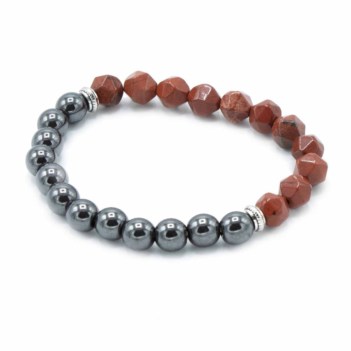Faceted Gemstone Bracelet - Red Jasper / Confidence product packaging on clean background from Quintessential Holistic Health Ltd