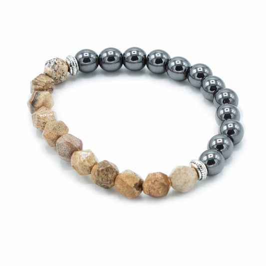 Faceted Gemstone Bracelet - Picture Jasper / Affinity product packaging on clean background from Quintessential Holistic Health Ltd