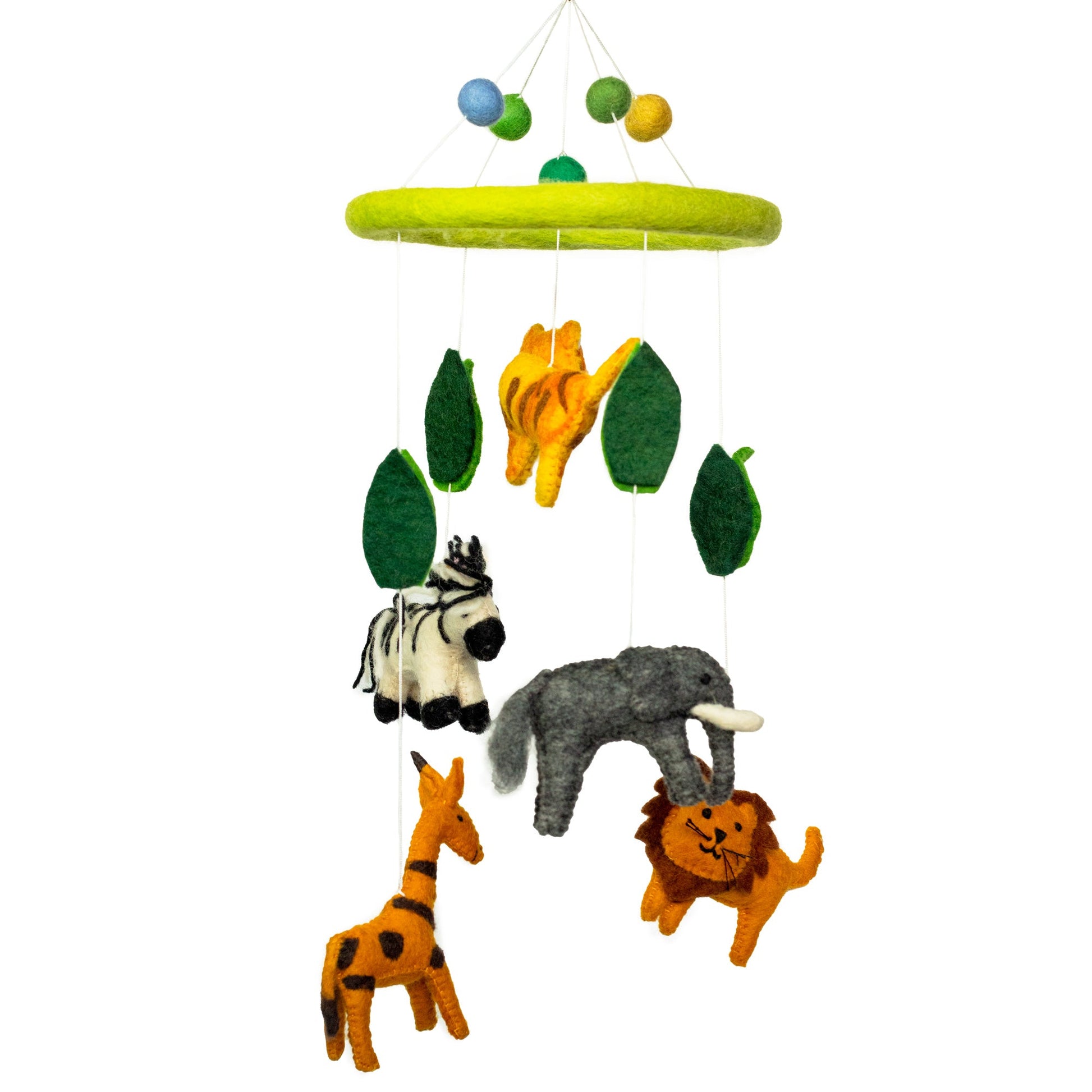 Handmade Childs Nursery Felt Mobile - Jungle Safari product packaging on clean background from Quintessential Holistic Health Ltd
