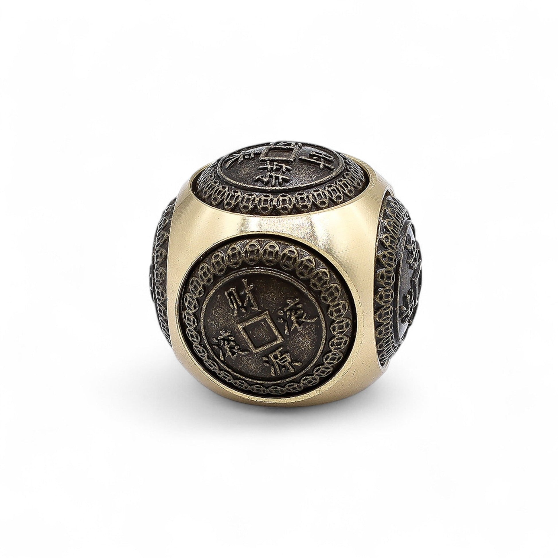 Feng Shui Fortune Spinner - Small / Rounded Wealth Dice product packaging on clean background from Quintessential Holistic Health Ltd