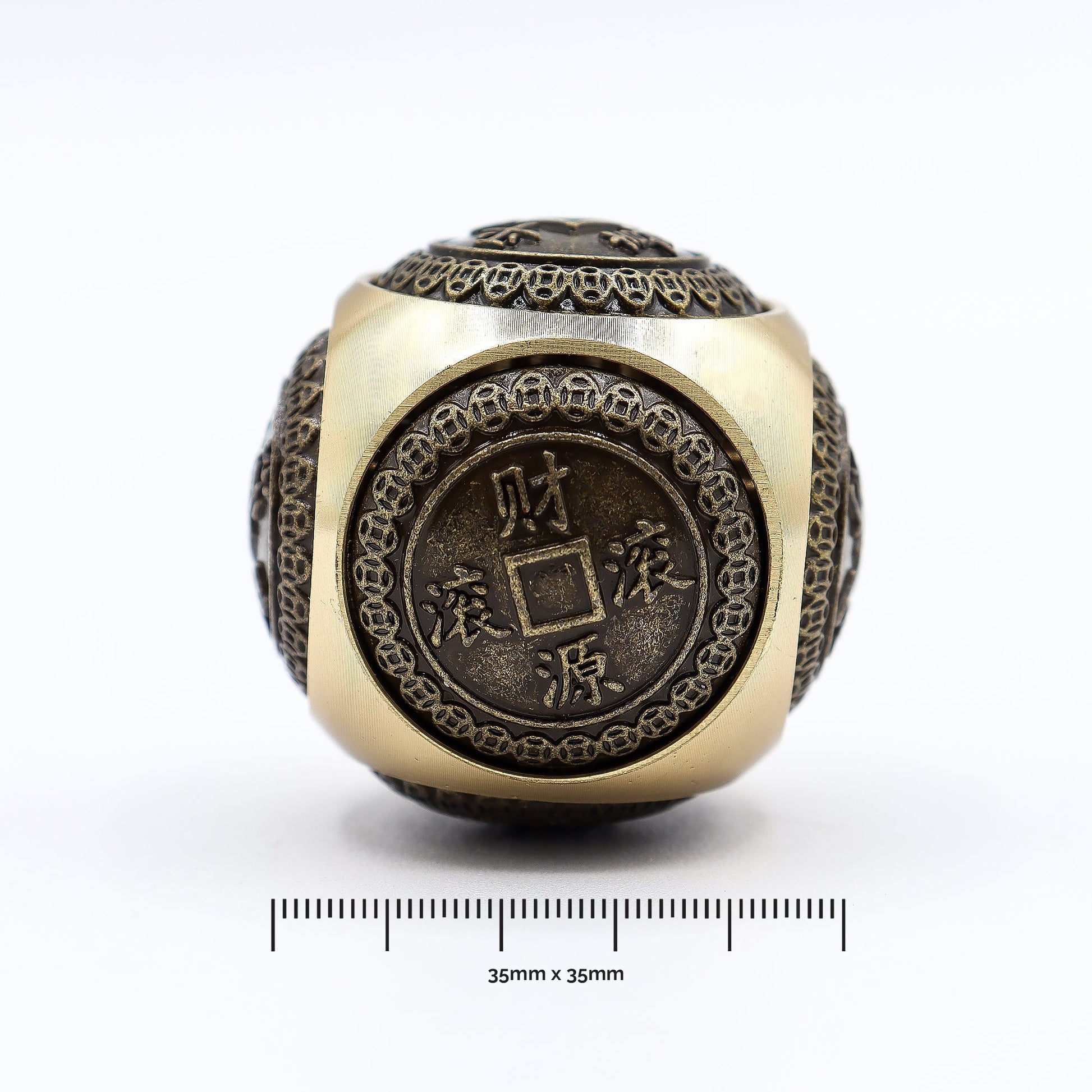Feng Shui Fortune Spinner - Small / Rounded Wealth Dice product packaging on clean background from Quintessential Holistic Health Ltd