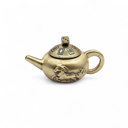 Feng Shui Fortune Spinner - Lucky Teapot with Dice product packaging on clean background from Quintessential Holistic Health Ltd