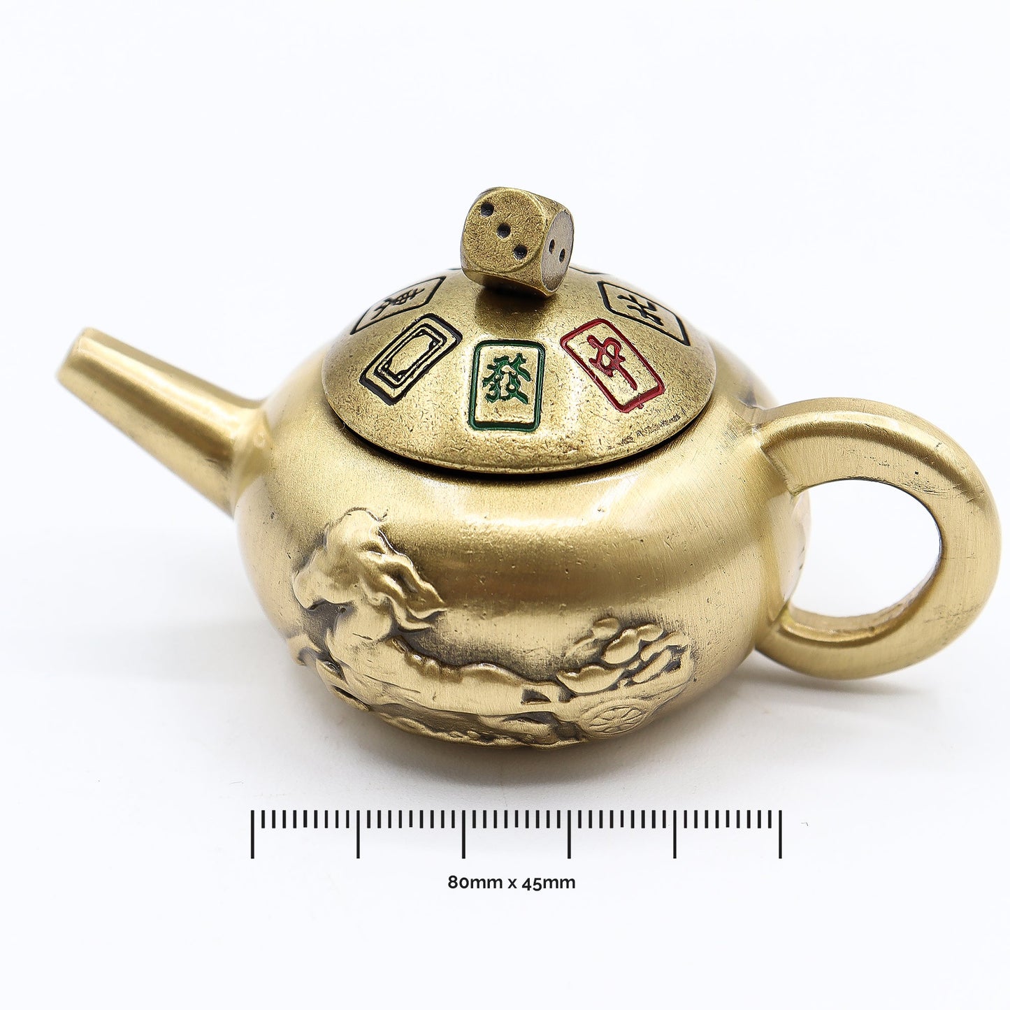 Feng Shui Fortune Spinner - Lucky Teapot with Dice product packaging on clean background from Quintessential Holistic Health Ltd