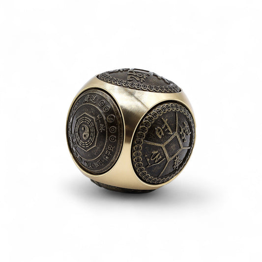 Feng Shui Fortune Spinner - Large / Rounded Wealth Dice product packaging on clean background from Quintessential Holistic Health Ltd