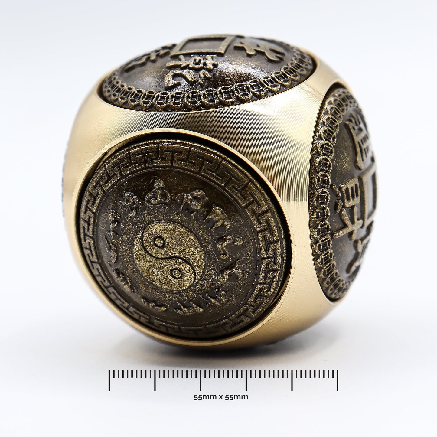 Feng Shui Fortune Spinner - Large / Rounded Wealth Dice product packaging on clean background from Quintessential Holistic Health Ltd