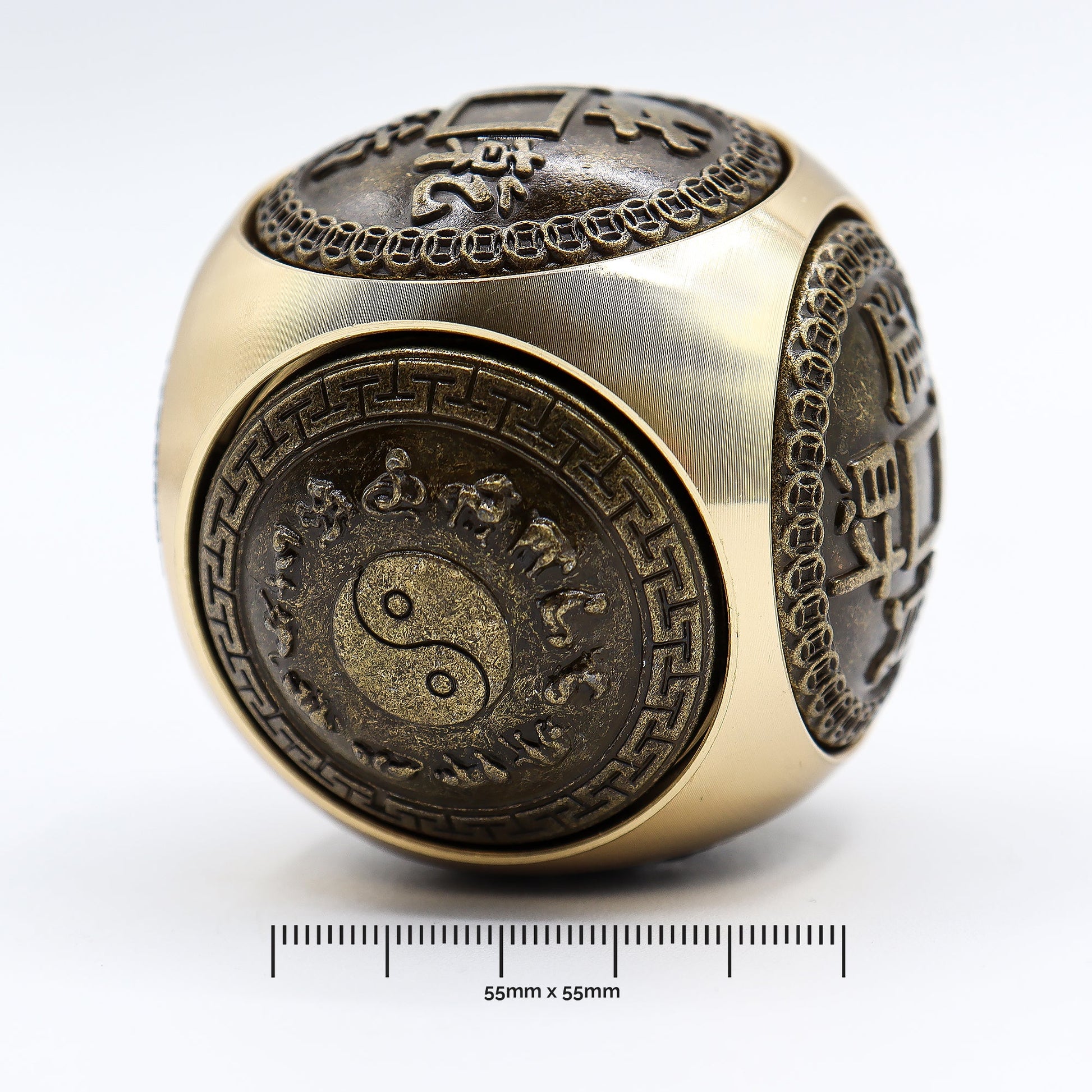 Feng Shui Fortune Spinner - Large / Rounded Wealth Dice product packaging on clean background from Quintessential Holistic Health Ltd
