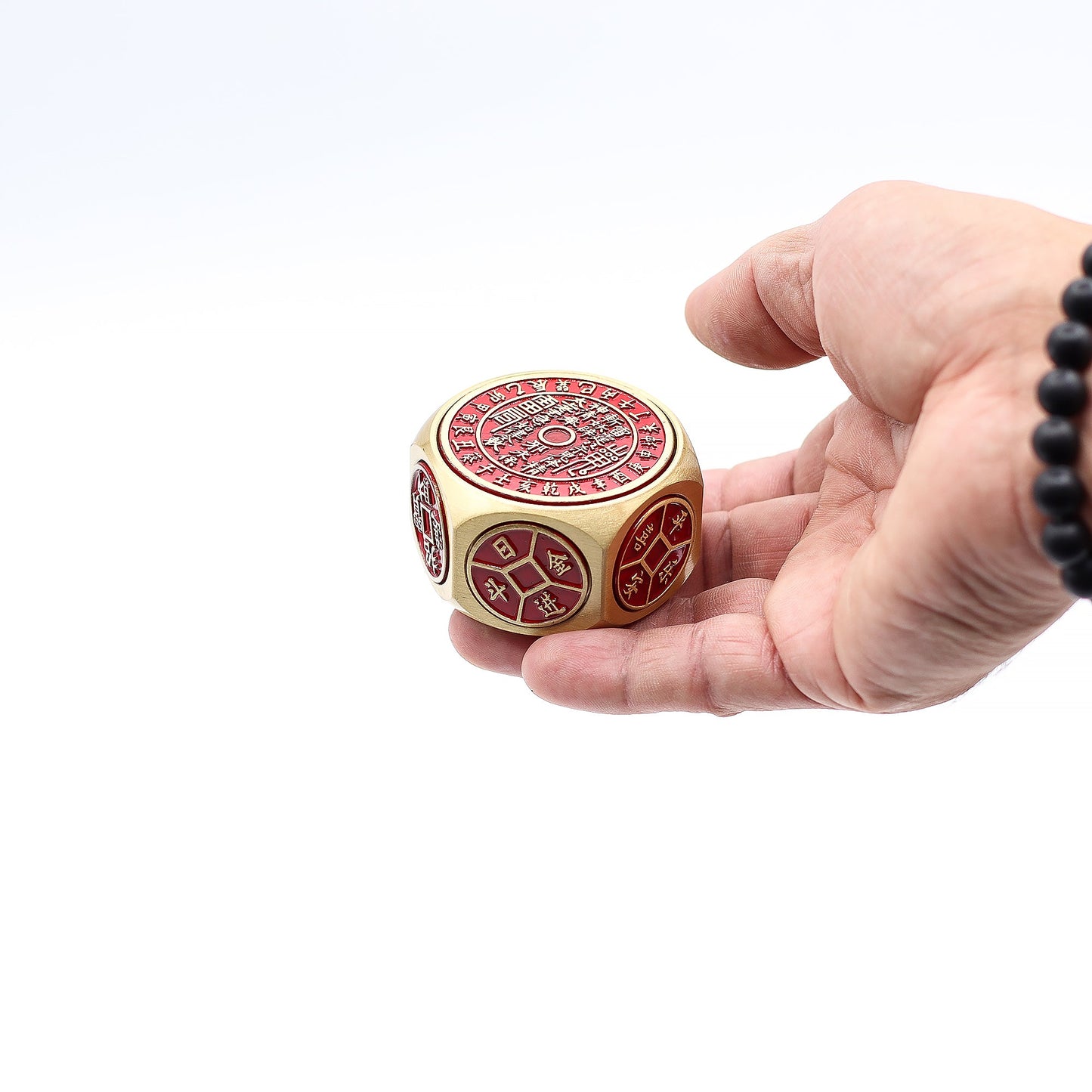 Feng Shui Fortune Spinner - Red Calendar and Coin / Auspicious Date Selector product packaging on clean background from Quintessential Holistic Health Ltd