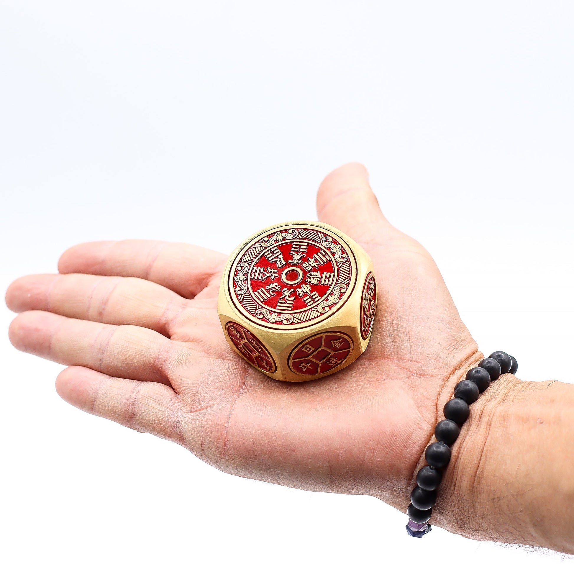 Feng Shui Fortune Spinner - Red Calendar and Coin / Auspicious Date Selector product packaging on clean background from Quintessential Holistic Health Ltd