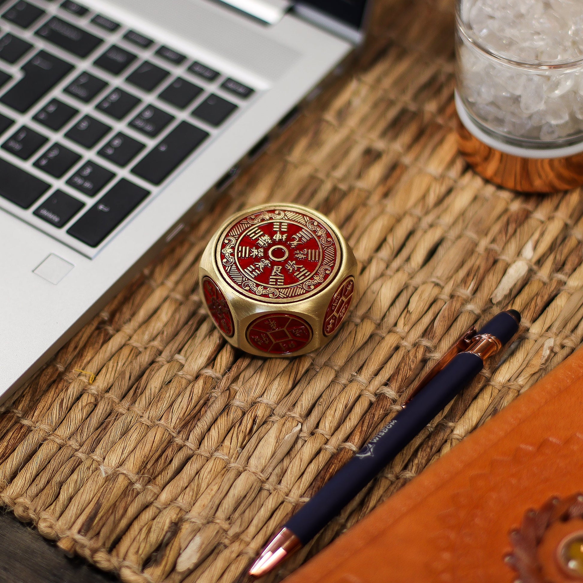 Feng Shui Fortune Spinner - Red Calendar and Coin / Auspicious Date Selector product packaging on clean background from Quintessential Holistic Health Ltd