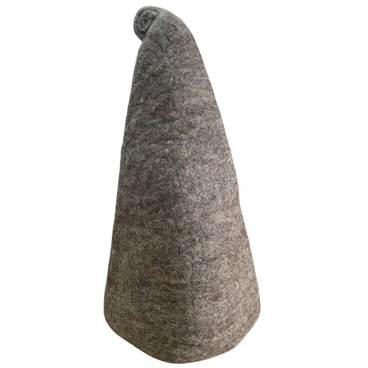 Wool Felted Handmade Wizards Sauna Hat - Natural / Brown product packaging on clean background from Quintessential Holistic Health Ltd