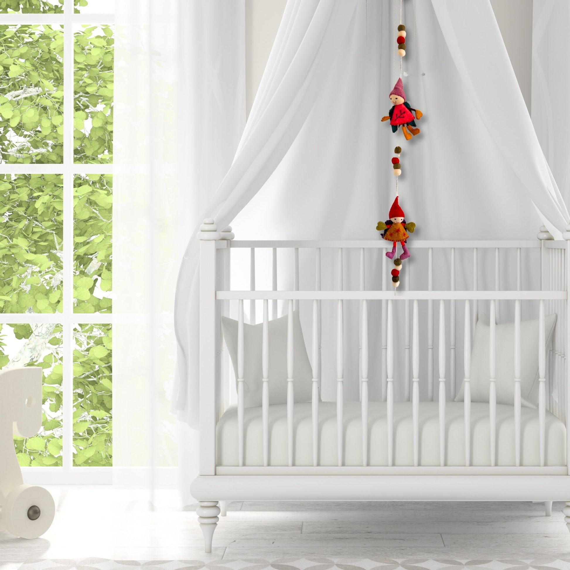 Handmade Childs Nursery Felt Wall or Ceiling Hanging - Fairy Angels product packaging on clean background from Quintessential Holistic Health Ltd