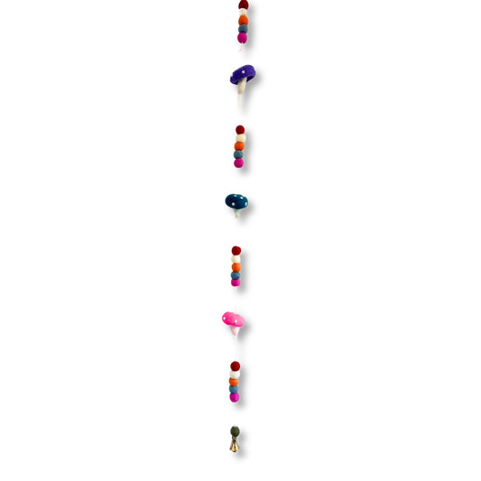 Handmade Childs Nursery Felt Wall or Ceiling Hanging - Mushrooms / Random Colour product packaging on clean background from Quintessential Holistic Health Ltd