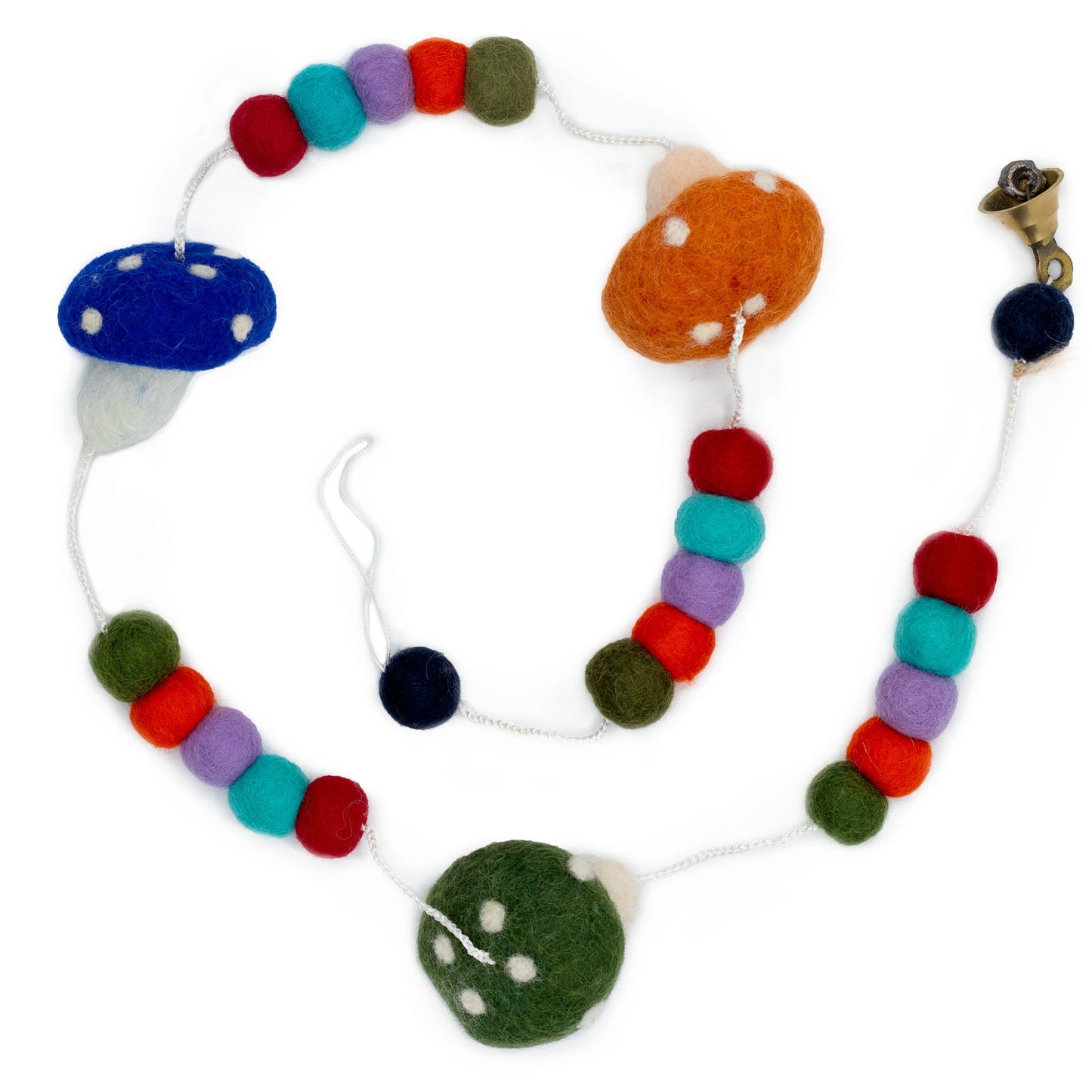 Handmade Childs Nursery Felt Wall or Ceiling Hanging - Mushrooms / Random Colour product packaging on clean background from Quintessential Holistic Health Ltd