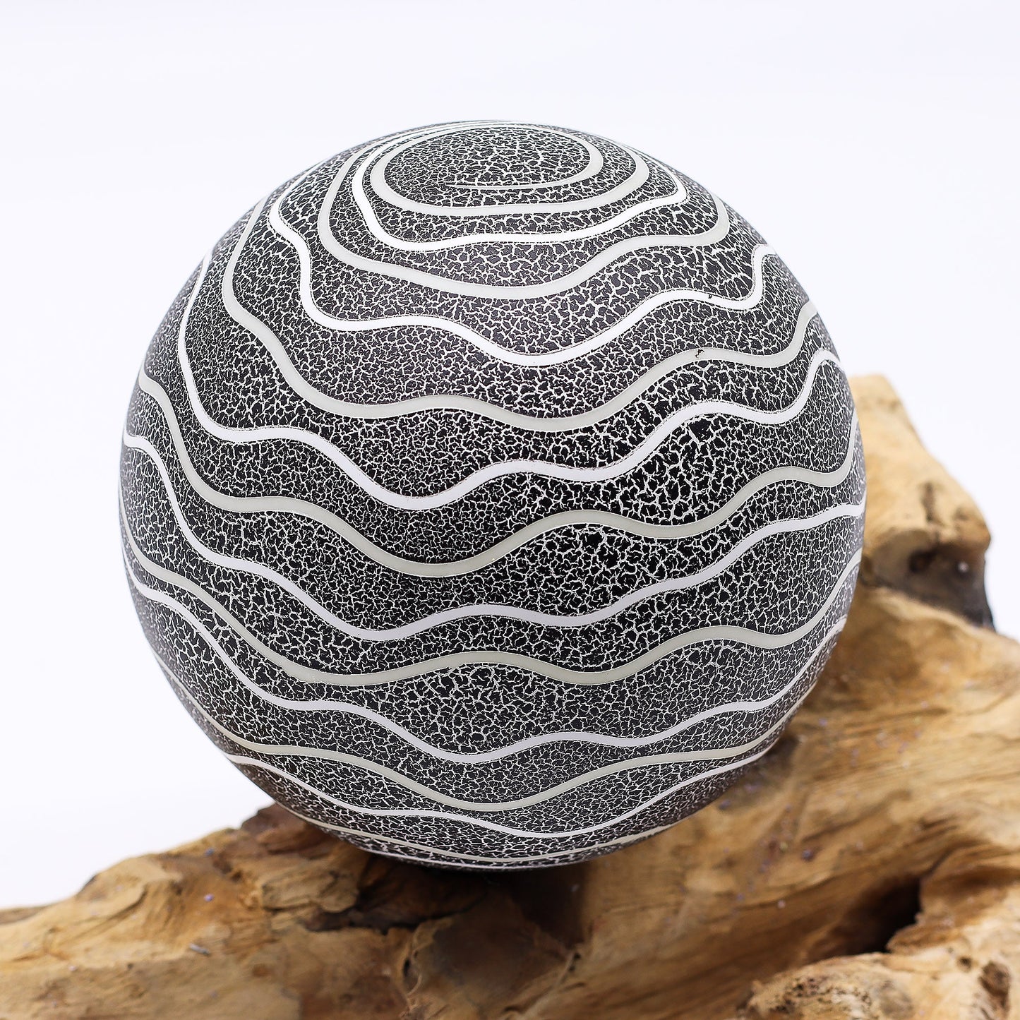 Natural Driftwood LED Glow Lamp - Grey Luna Shade product packaging on clean background from Quintessential Holistic Health Ltd