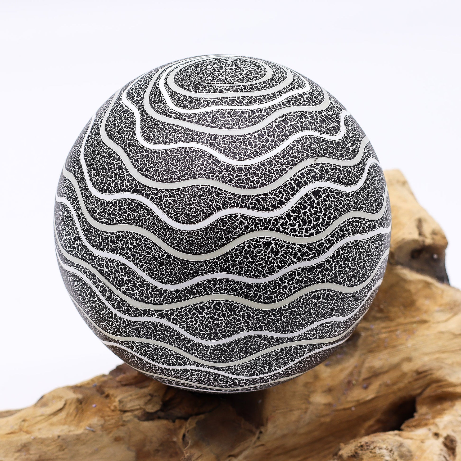 Natural Driftwood LED Glow Lamp - Grey Luna Shade product packaging on clean background from Quintessential Holistic Health Ltd
