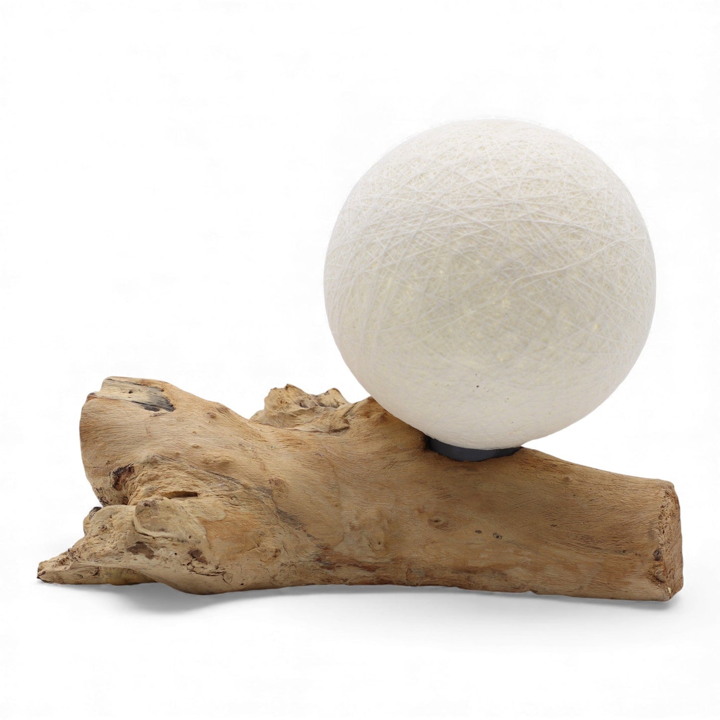 Natural Driftwood LED Glow Lamp - Cotton Ivory Luna Shade product packaging on clean background from Quintessential Holistic Health Ltd