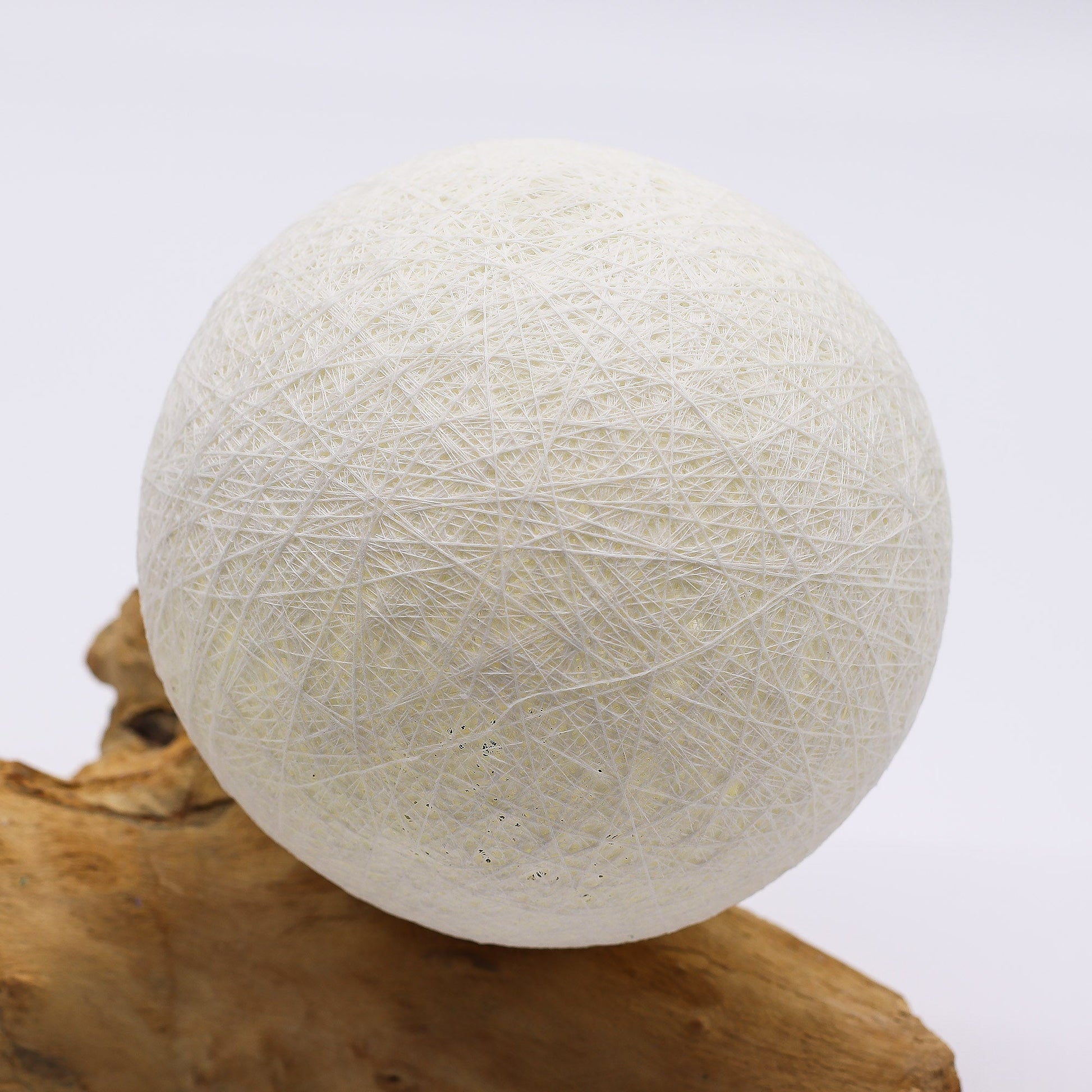 Natural Driftwood LED Glow Lamp - Cotton Ivory Luna Shade product packaging on clean background from Quintessential Holistic Health Ltd