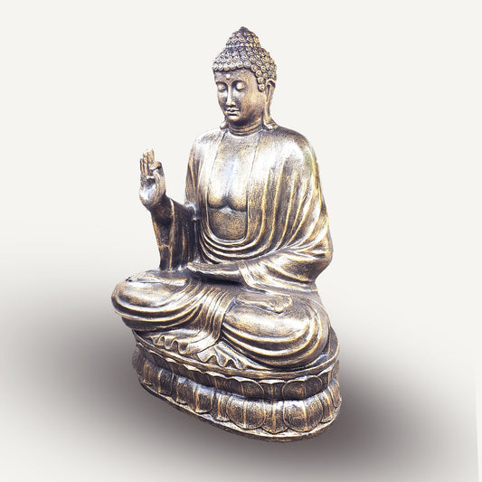 Handmade Concrete and Resin Buddha Teaching in a Lotus Position Statue - Antique Gold - Large - 2m Tall - main product image from Quintessential Holistic Health Ltd UK