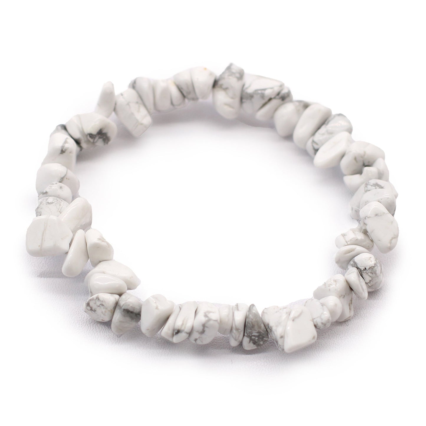 Bracelet Bath Bomb - Grapefruit & Ylang Ylang - White Jasper, circular bracelet formed from irregular white stone chips by Quintessential Holistic Health Ltd