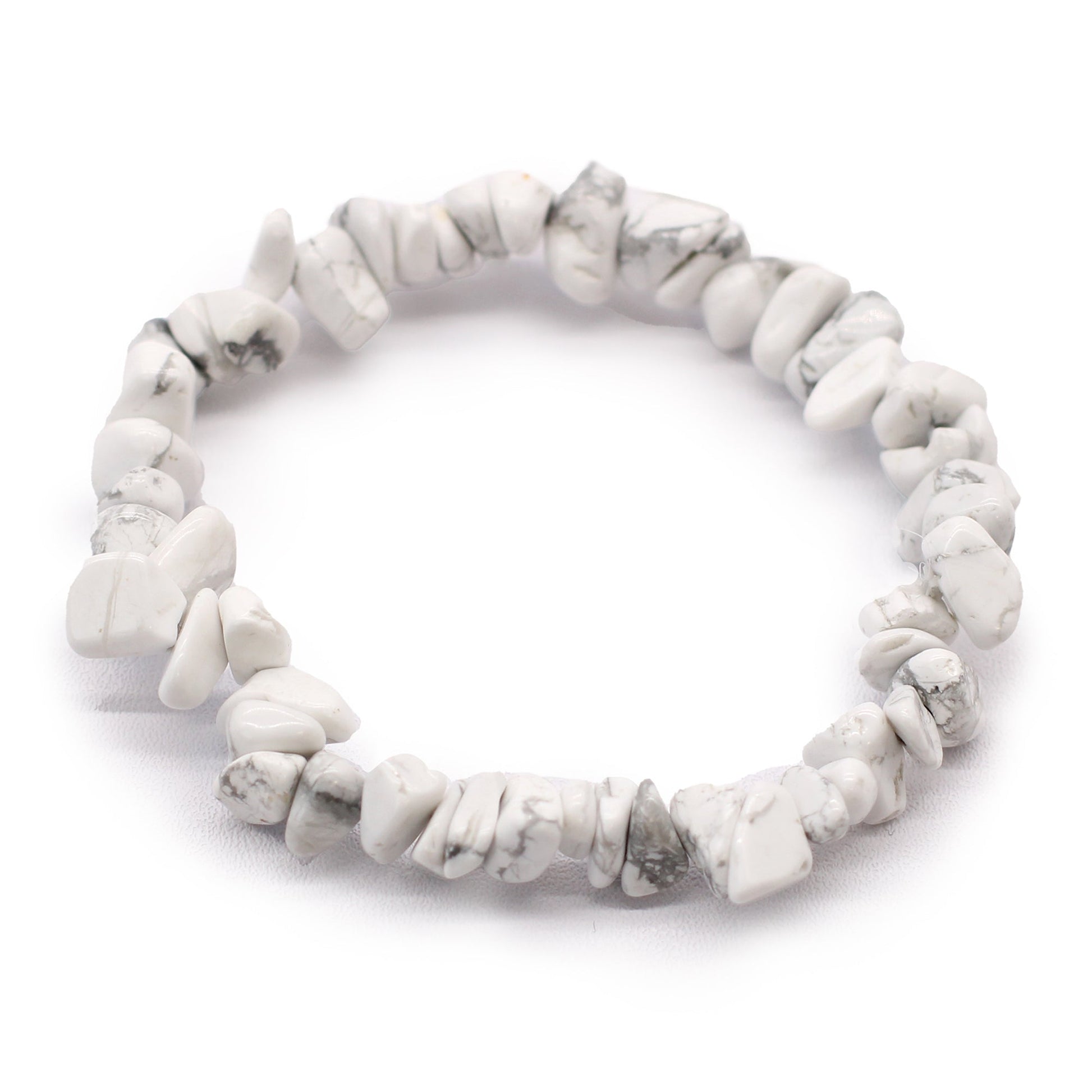 Bracelet Bath Bomb - Grapefruit & Ylang Ylang - White Jasper, circular bracelet formed from irregular white stone chips by Quintessential Holistic Health Ltd