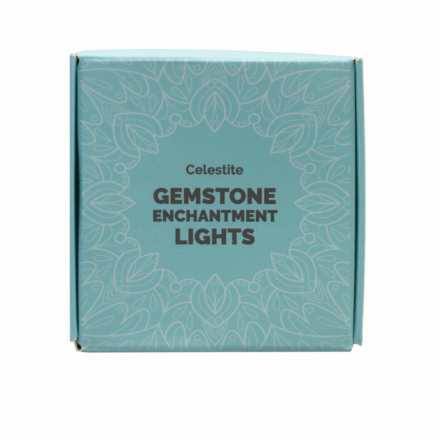 Gemstone Indoor Enchantment Lights - Celestite product packaging on clean background from Quintessential Holistic Health Ltd