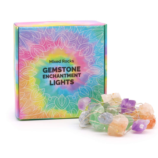 Gemstone Indoor Enchantment Lights - Mixed product packaging on clean background from Quintessential Holistic Health Ltd