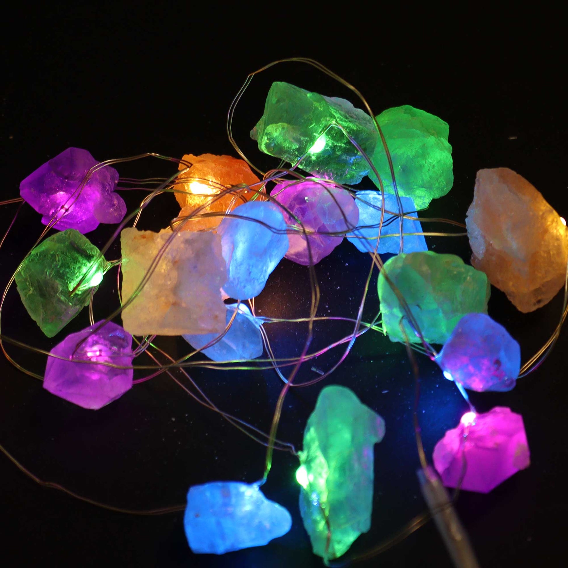 Gemstone Indoor Enchantment Lights - Mixed product packaging on clean background from Quintessential Holistic Health Ltd