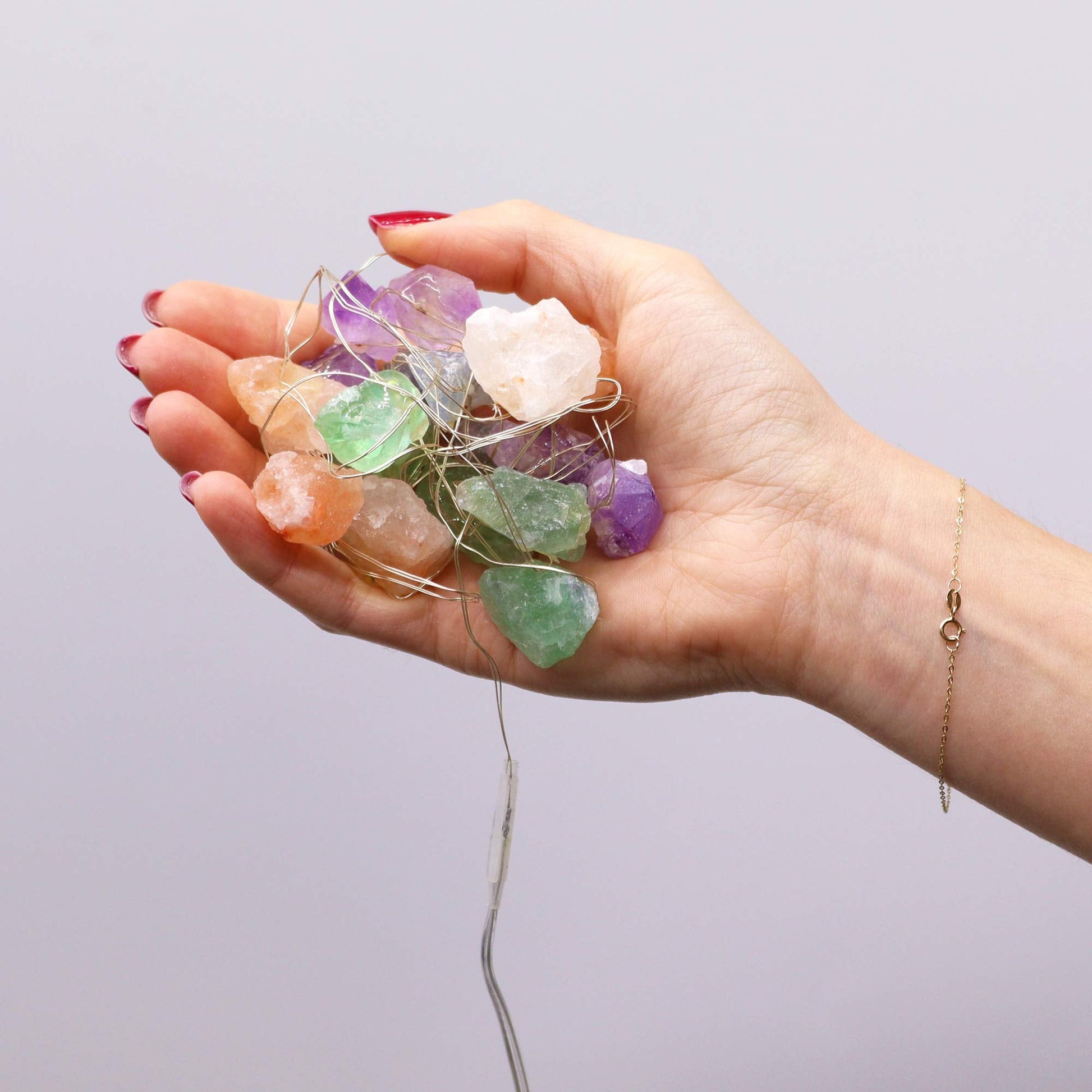 Gemstone Indoor Enchantment Lights - Mixed product packaging on clean background from Quintessential Holistic Health Ltd