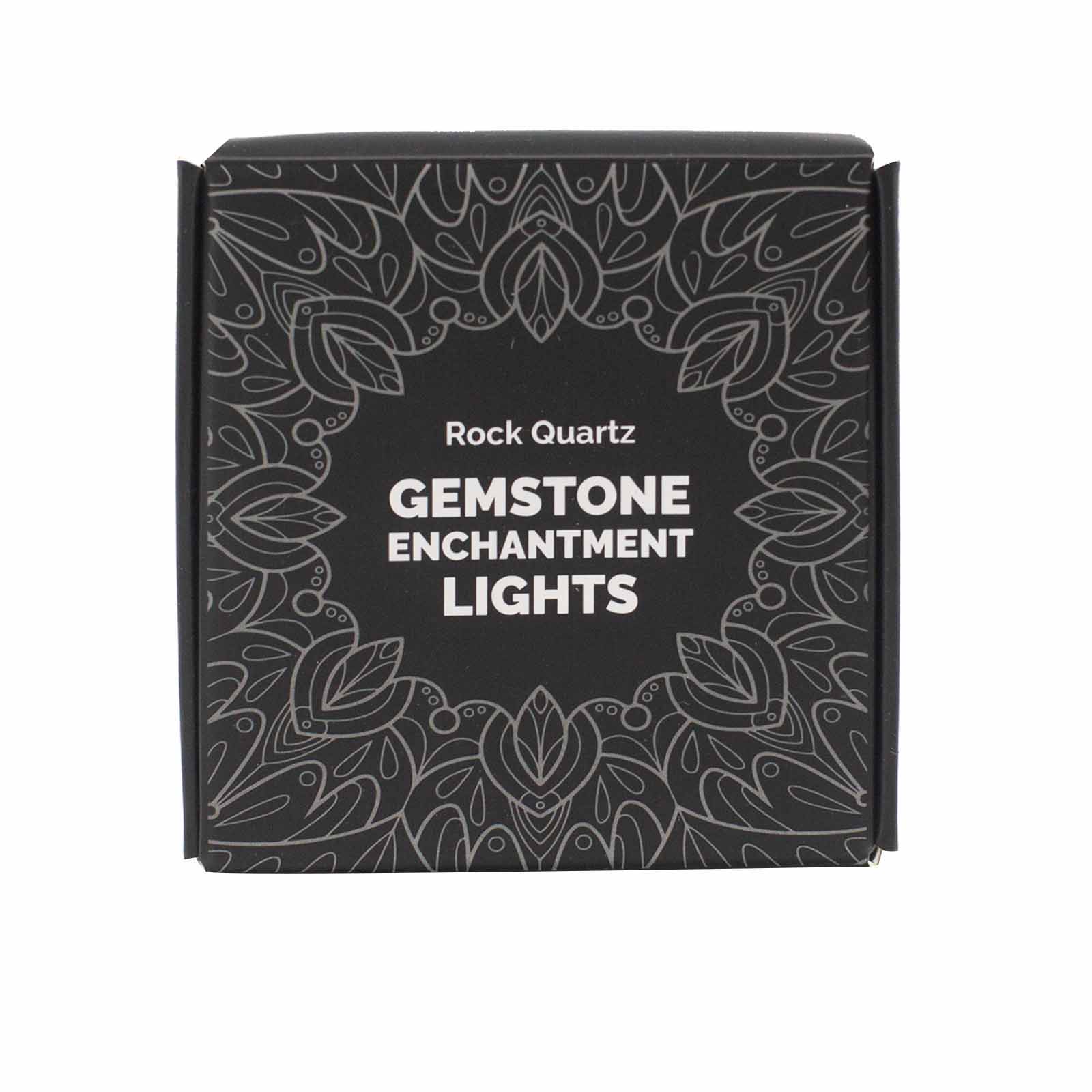 Gemstone Indoor Enchantment Lights - Rock Quartz product packaging on clean background from Quintessential Holistic Health Ltd