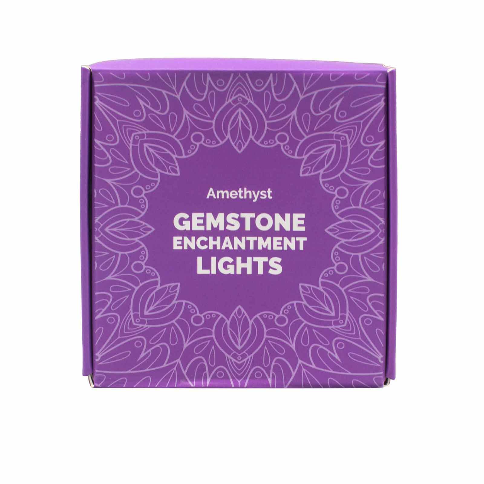 Gemstone Indoor Enchantment Lights - Amethyst product packaging on clean background from Quintessential Holistic Health Ltd
