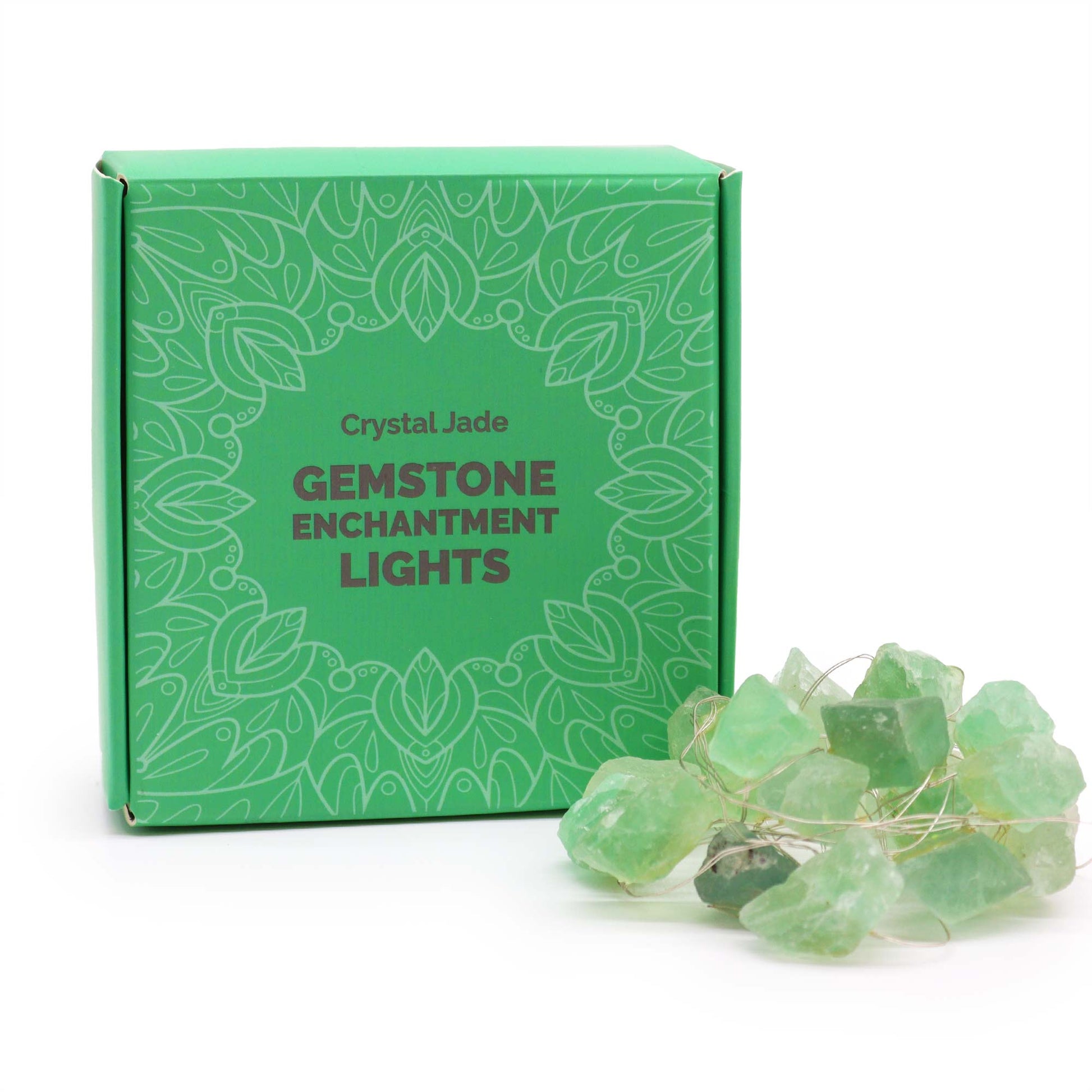 Gemstone Indoor Enchantment Lights - Crystal Jade product packaging on clean background from Quintessential Holistic Health Ltd