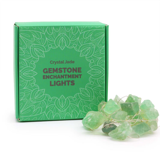 Gemstone Indoor Enchantment Lights - Crystal Jade product packaging on clean background from Quintessential Holistic Health Ltd