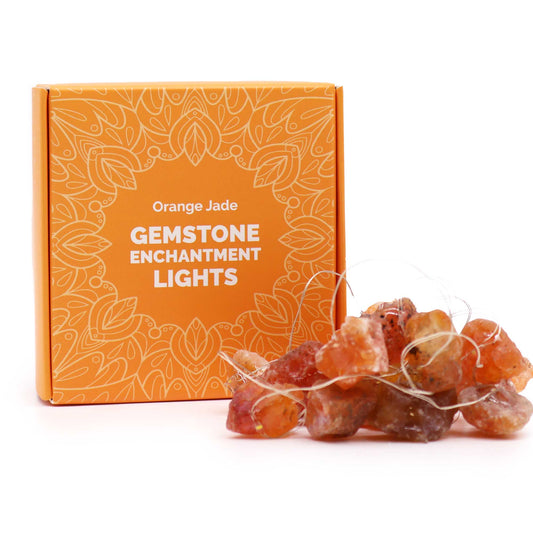 Gemstone Indoor Enchantment Lights - Orange Jade product packaging on clean background from Quintessential Holistic Health Ltd